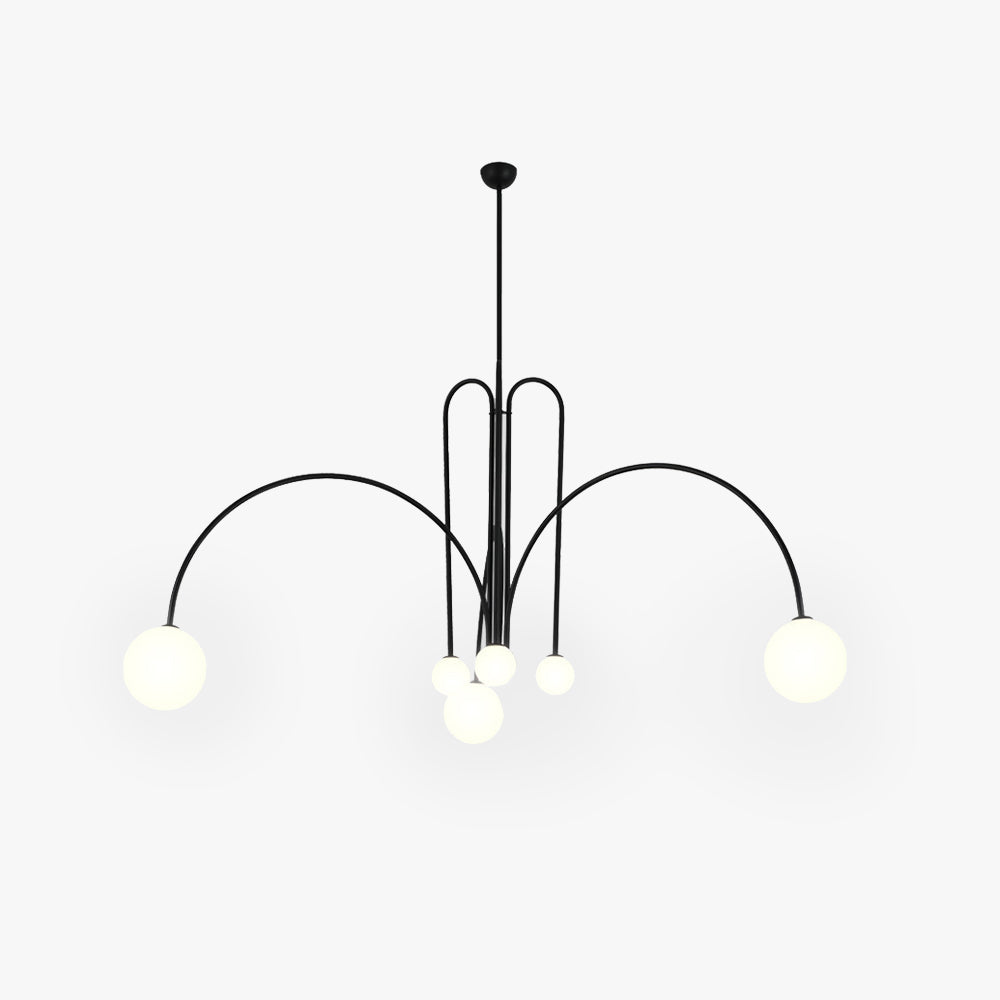 Avi Suspension Multi Simple, Métal/Verre, Noir/Rouge/Or, Chambre à Coucher/Salon