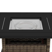 Fire Pit Table, 50,000 BTU, 72.5×72.5cm, Brown with Cover