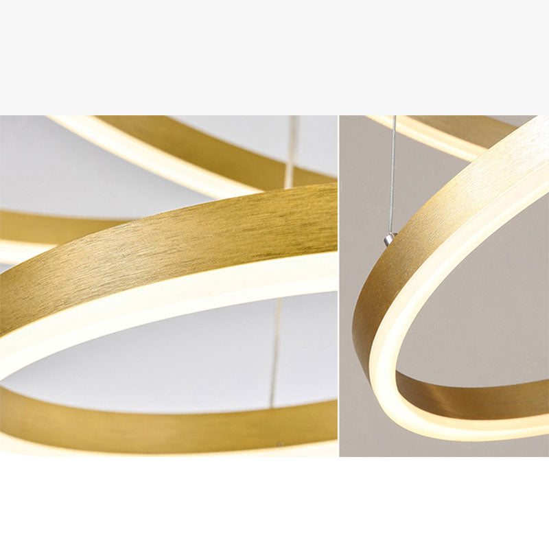 Arisha Suspension Anneau Moderne Métal Noir/Doré/Café Salon