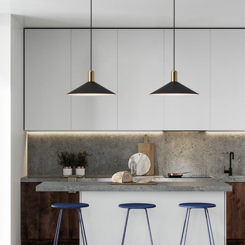 Carin Suspension Moderne LED Acrylique/Métal, Noir/Blanc/Or, Salon