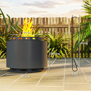 Smokeless Fire Pit Portable Wood Burning, 48.5cm, Dark Grey with Poker for Garden Camping Bonfire Party
