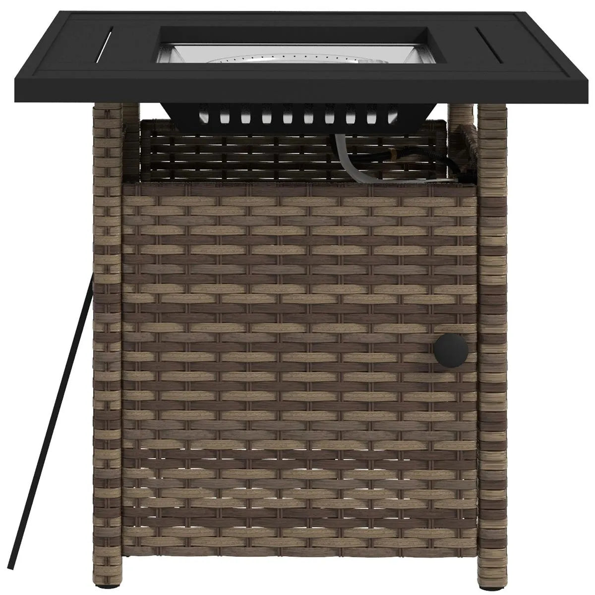Fire Pit Table, 50,000 BTU, 72.5×72.5cm, Brown with Cover