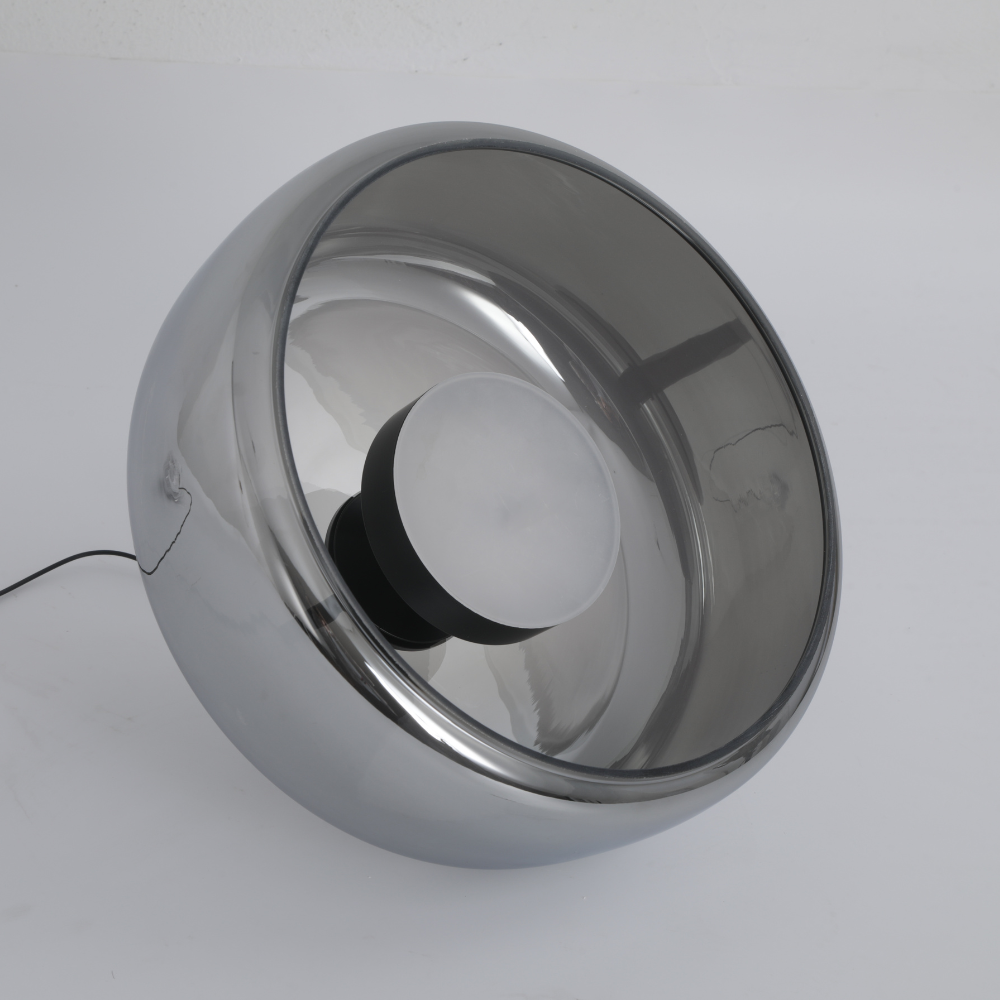 Hailie Suspension Cylindre Moderne, Métal/Verre, Claire/Grise Fumée/Ambre