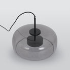 Hailie Suspension Cylindre Moderne, Métal/Verre, Claire/Grise Fumée/Ambre