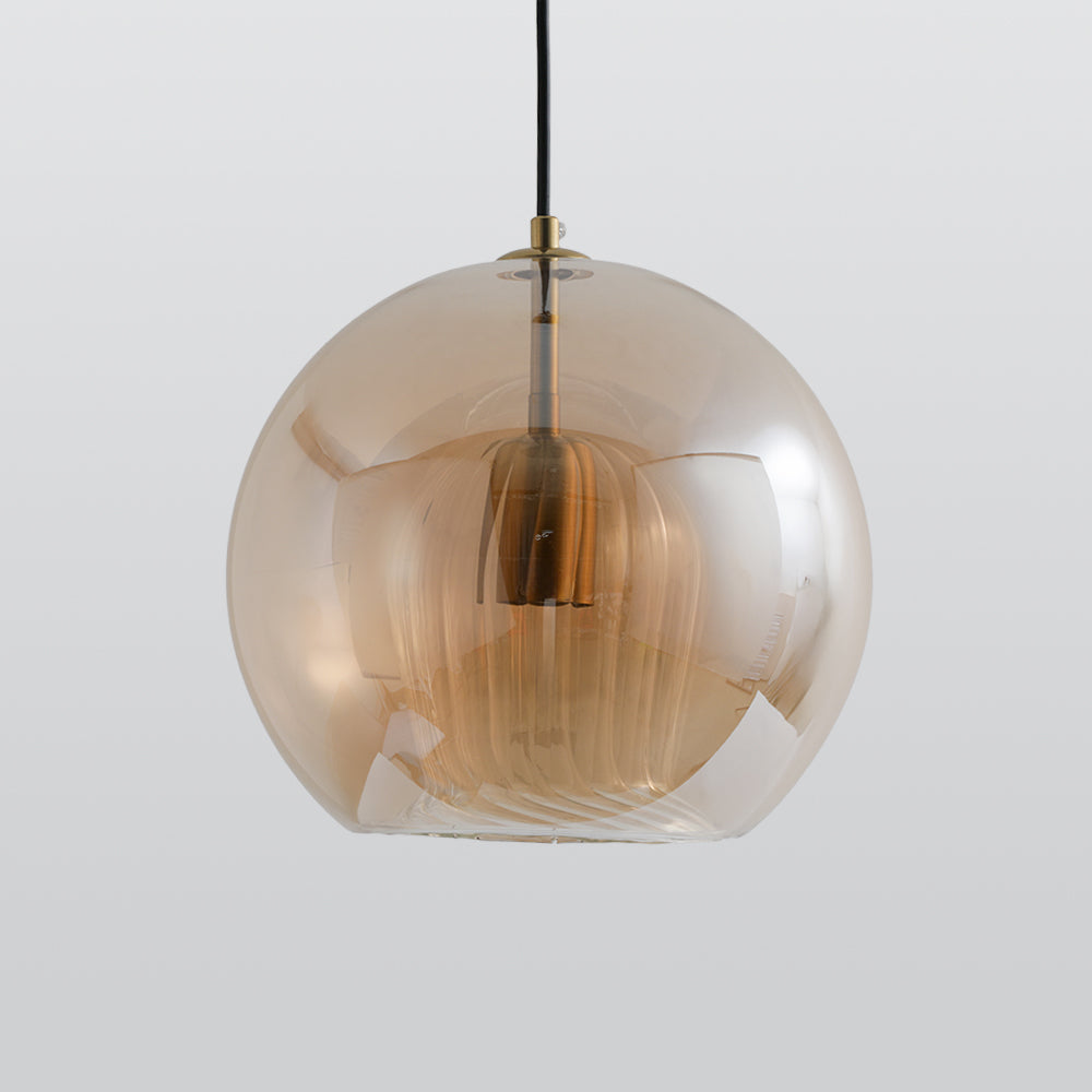 Hailie Suspension Bulle Nordique Métal/Verre Transparent/Doré Salon/Chambre