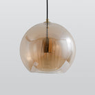 Hailie Suspension Bulle Nordique Métal/Verre Transparent/Doré Salon/Chambre
