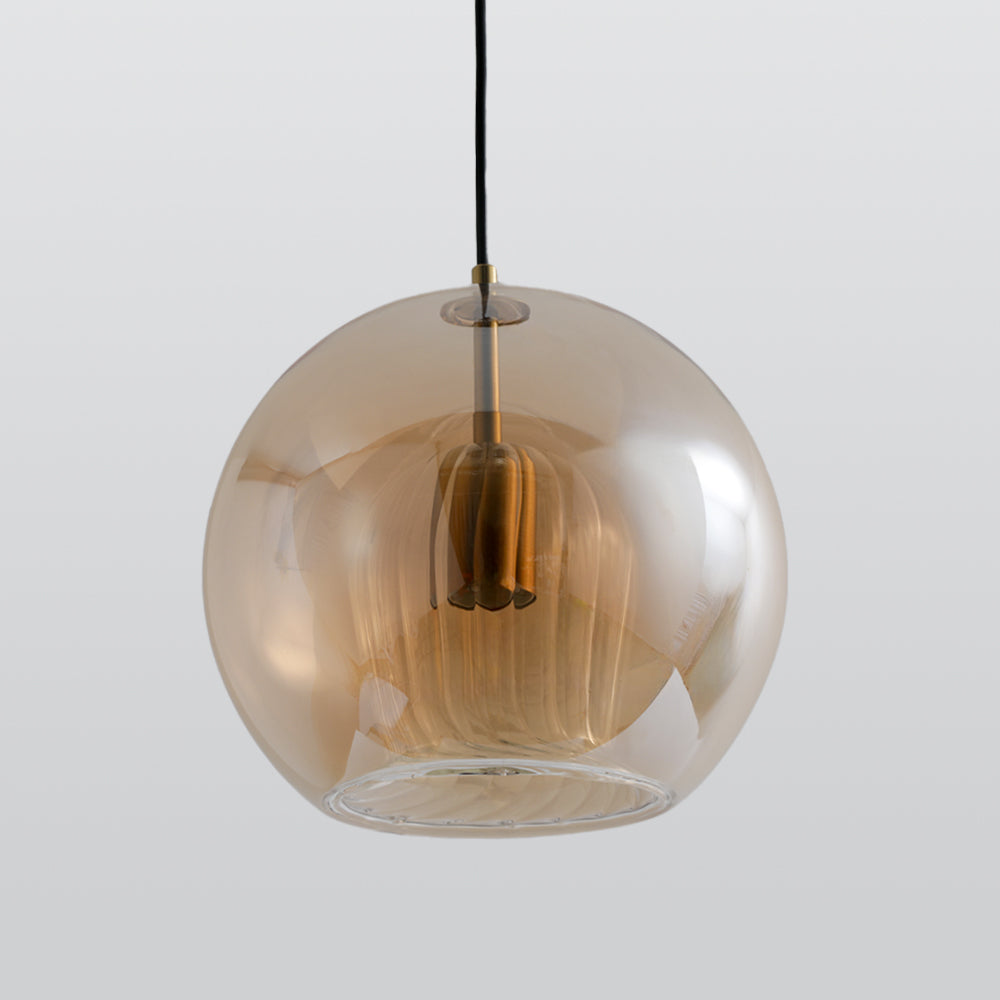 Hailie Suspension Bulle Nordique Métal/Verre Transparent/Doré Salon/Chambre
