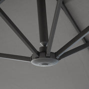 Double-Sided Sun Umbrella Canopy 4.6m Crank Shade with Cross Base, Grey