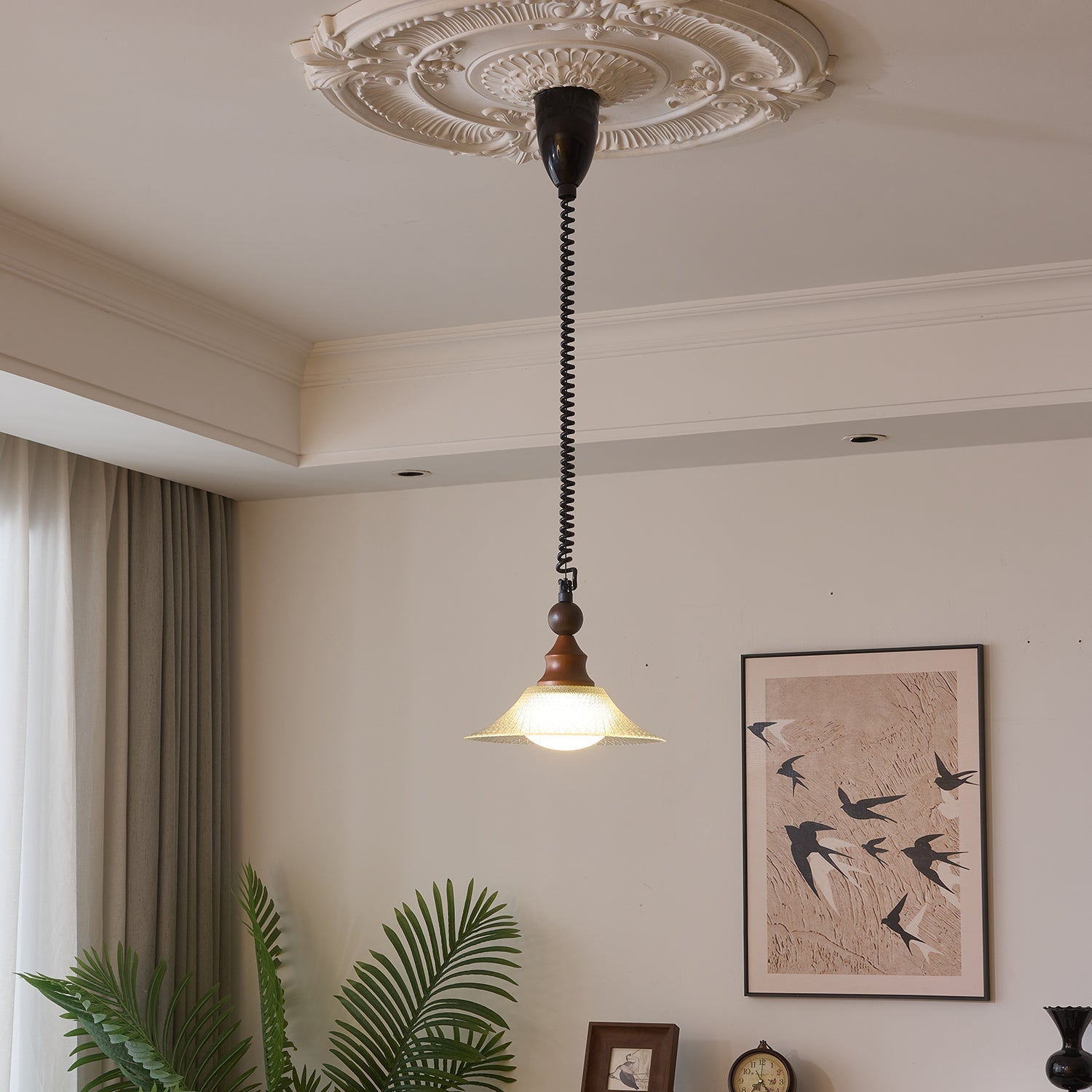 Pendant Light Wood & Glass - KOMETX | Ambient Glow