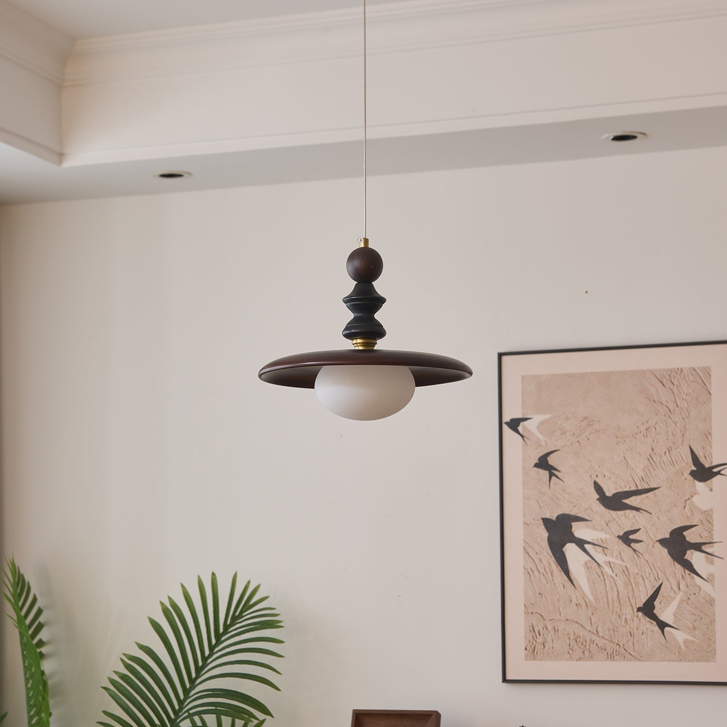 Pendant Light Wood & Glass - KOMETX | Ambient Glow