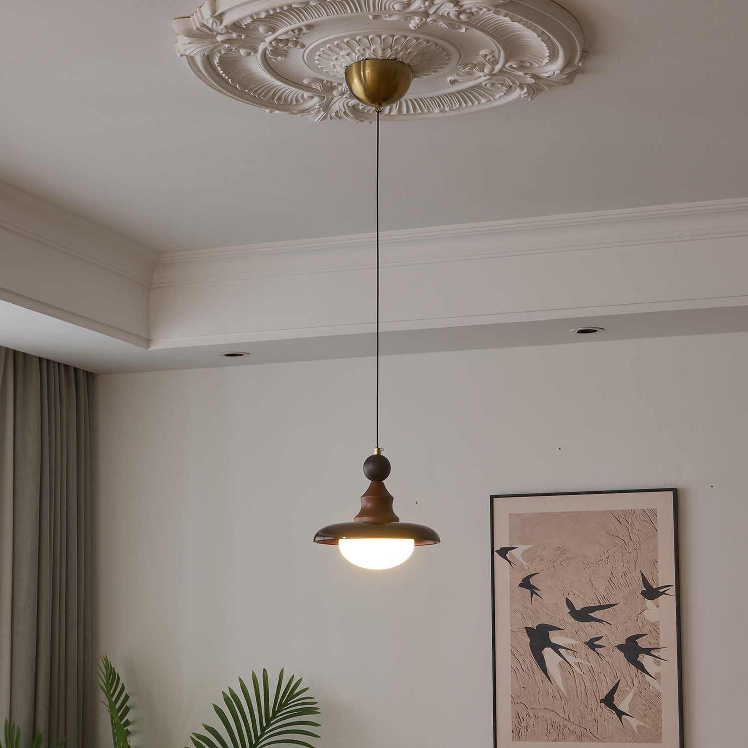 Pendant Light Wood & Glass - KOMETX | Ambient Glow