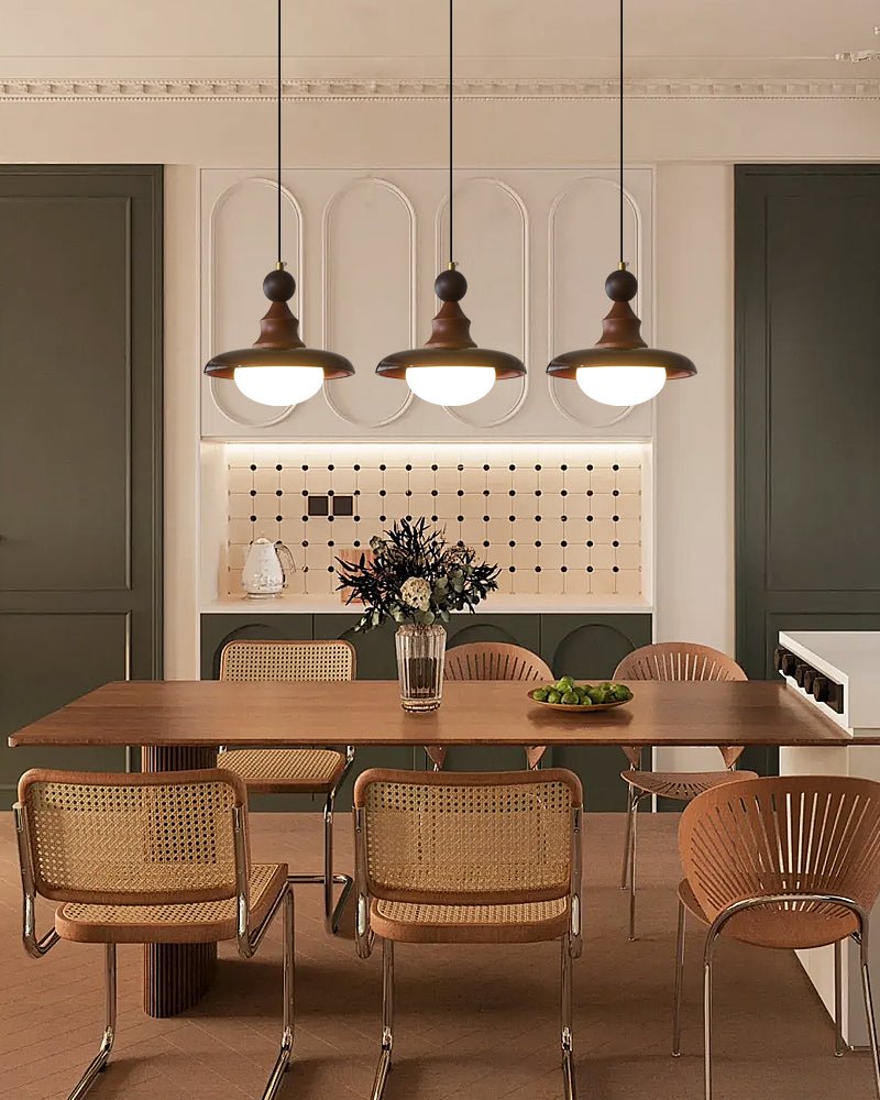 Pendant Light Wood & Glass - KOMETX | Ambient Glow