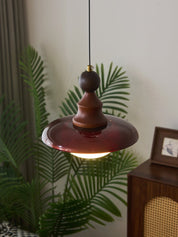 Pendant Light Wood & Glass - KOMETX | Ambient Glow