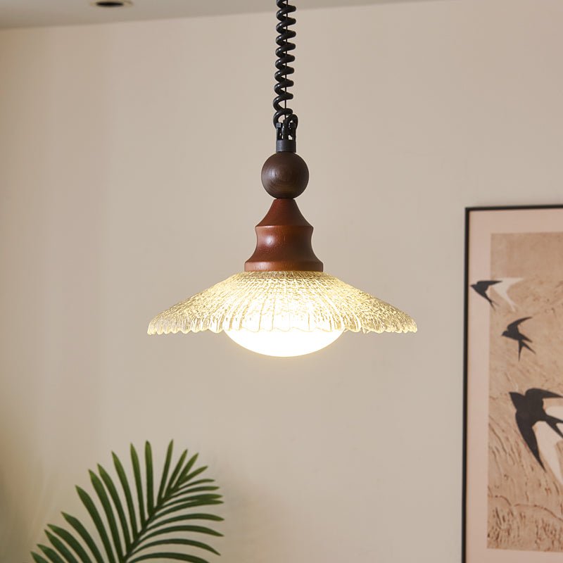 Pendant Light Wood & Glass - KOMETX | Ambient Glow