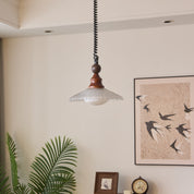 Pendant Light Wood & Glass - KOMETX | Ambient Glow