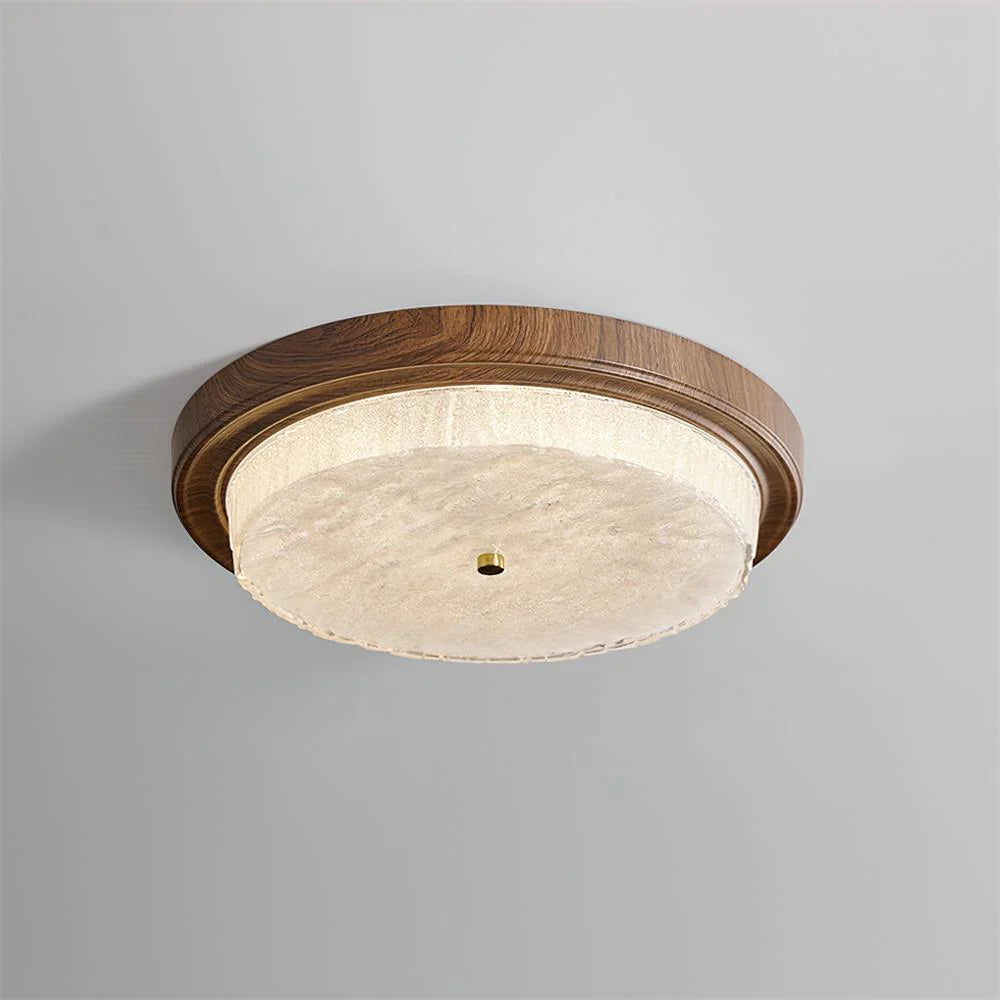 Ozawa Unusual Rustic Round Ceiling Light Bedroom Dining Room