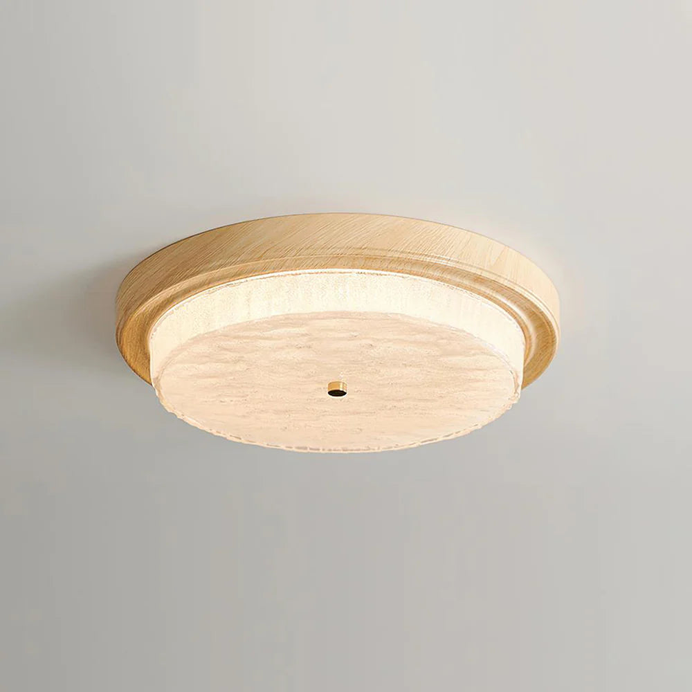 Ozawa Unusual Rustic Round Ceiling Light Bedroom Dining Room