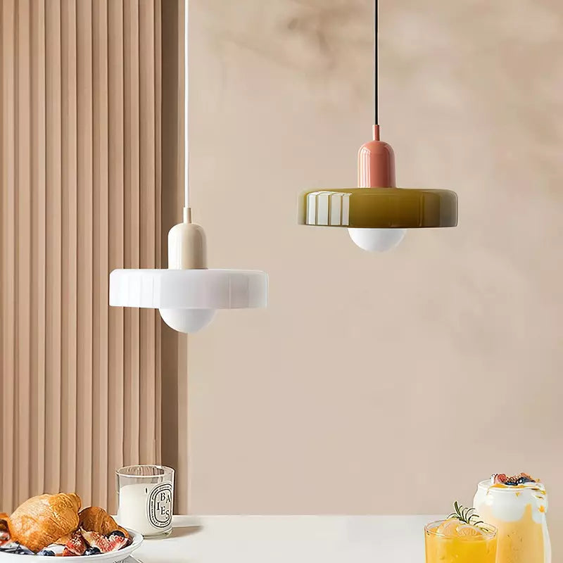 Pendant Light Green Glass Red - MODUSX | Bauhaus Style