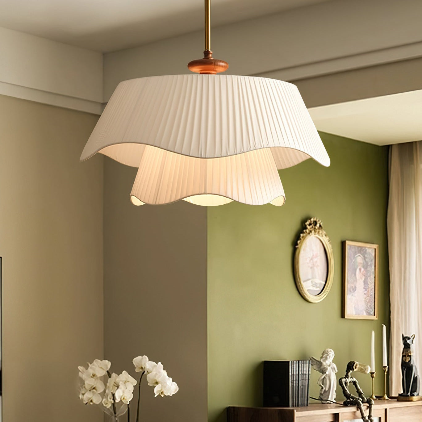 Pendant Light Gold White - MYTHOS | Modern Elegance