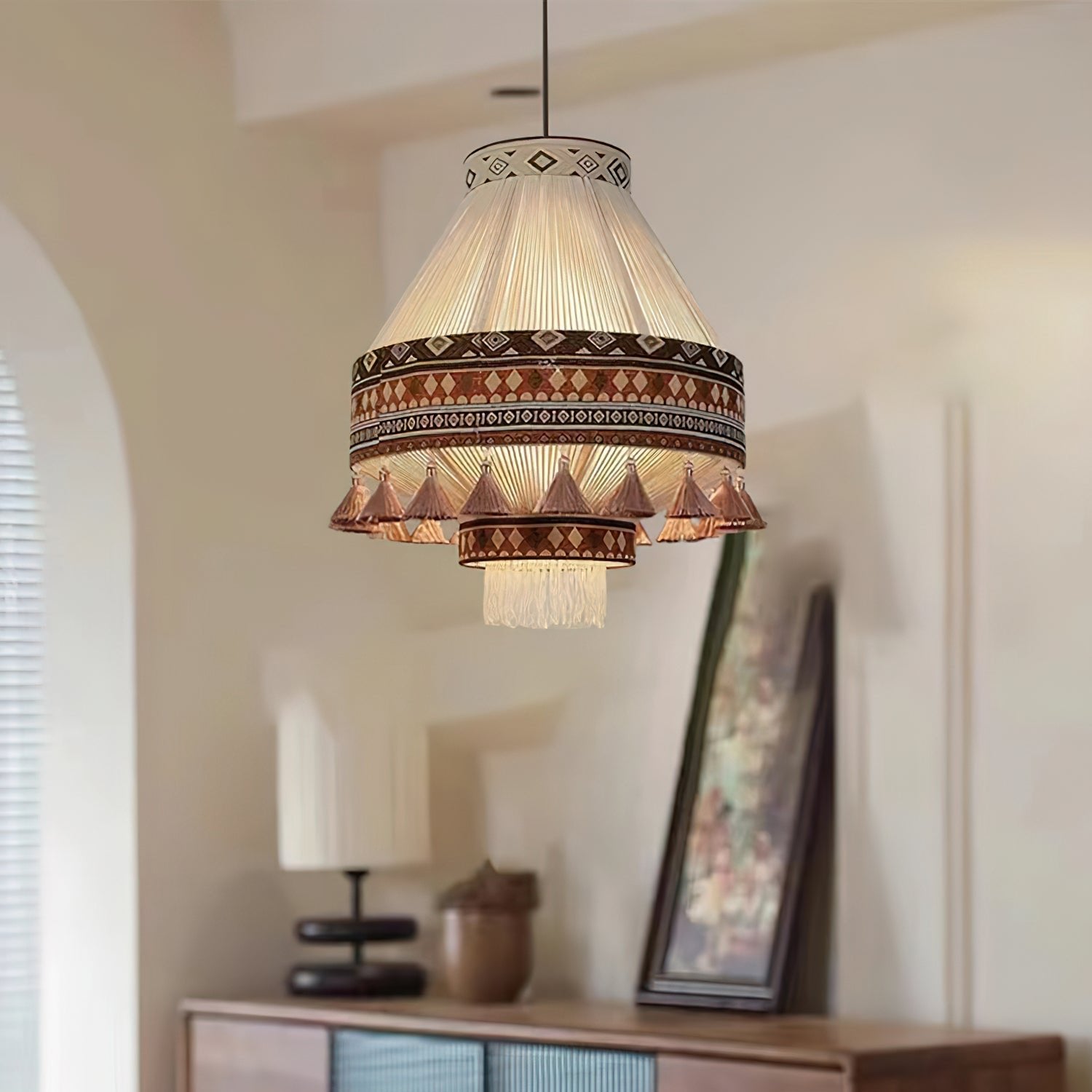 Pendant Light Fringe Woven - NORTEX | Bohemian Style