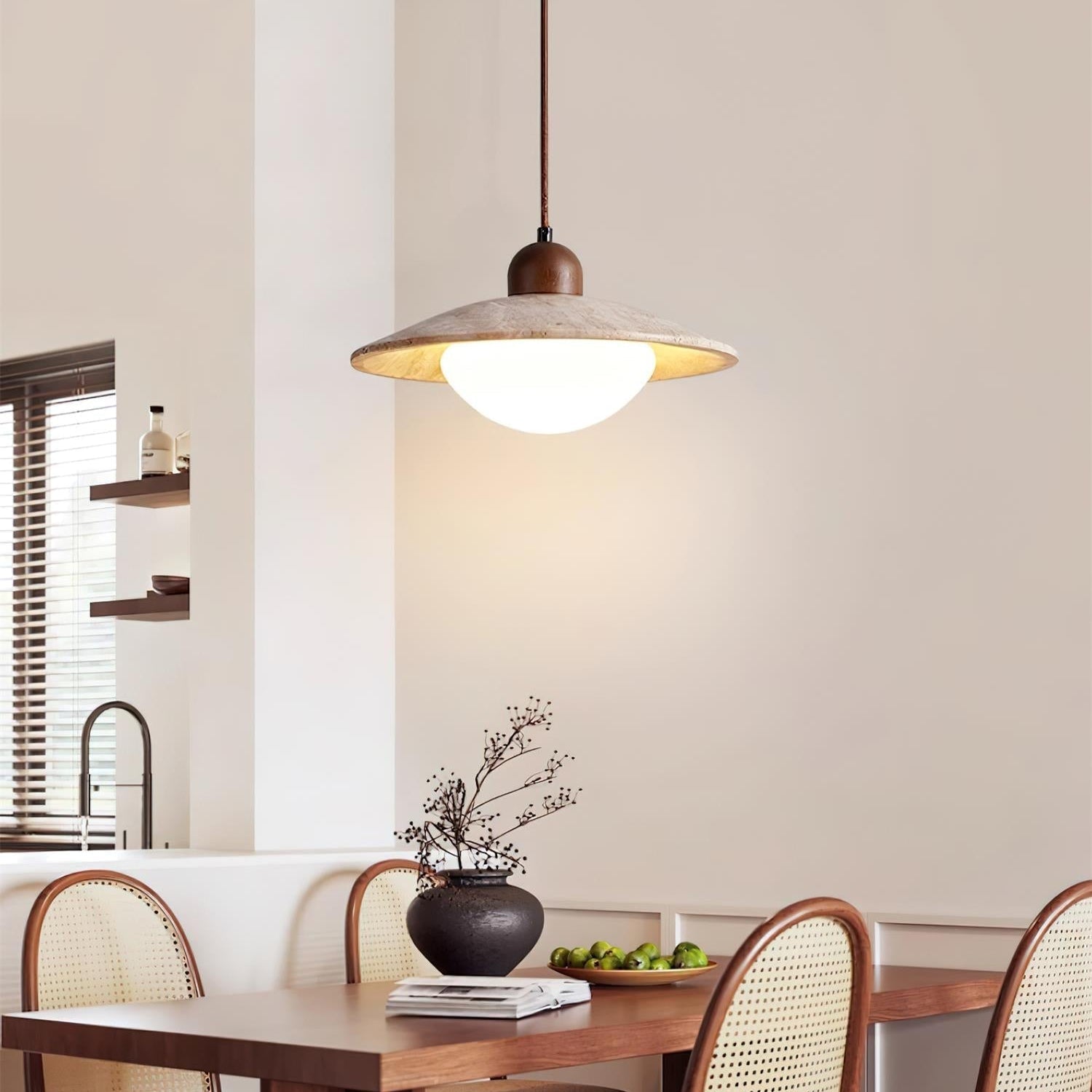 Pendant Light Travertine Stone - OMNIMO | Rustic Elegance