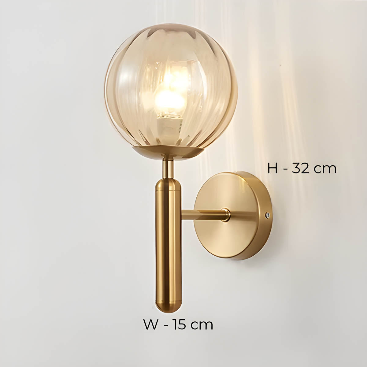 Wall Light Fluted Glass Black - Clair | Vintage Charm