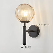 Wall Light Fluted Glass Black - Clair | Vintage Charm