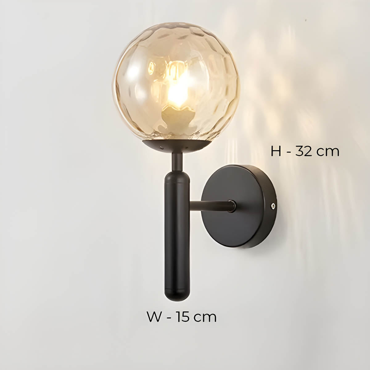 Wall Light Fluted Glass Black - Clair | Vintage Charm
