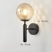 Wall Light Fluted Glass Black - Clair | Vintage Charm