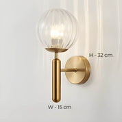 Wall Light Fluted Glass Black - Clair | Vintage Charm