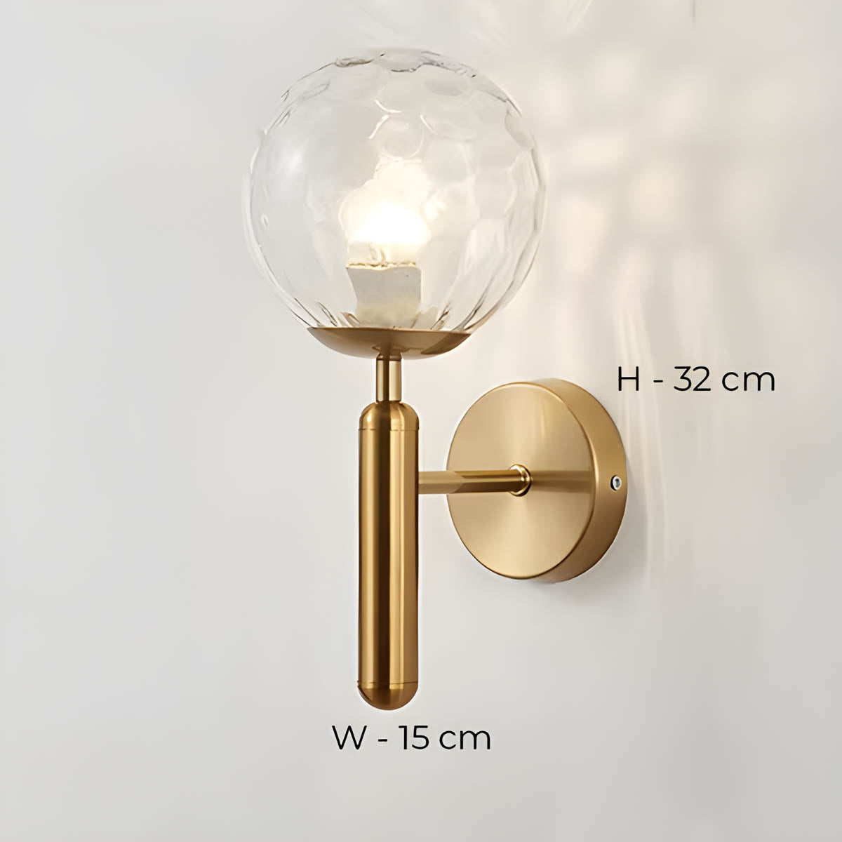 Wall Light Fluted Glass Black - Clair | Vintage Charm