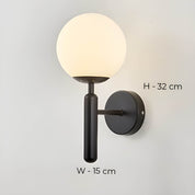Wall Light Fluted Glass Black - Clair | Vintage Charm