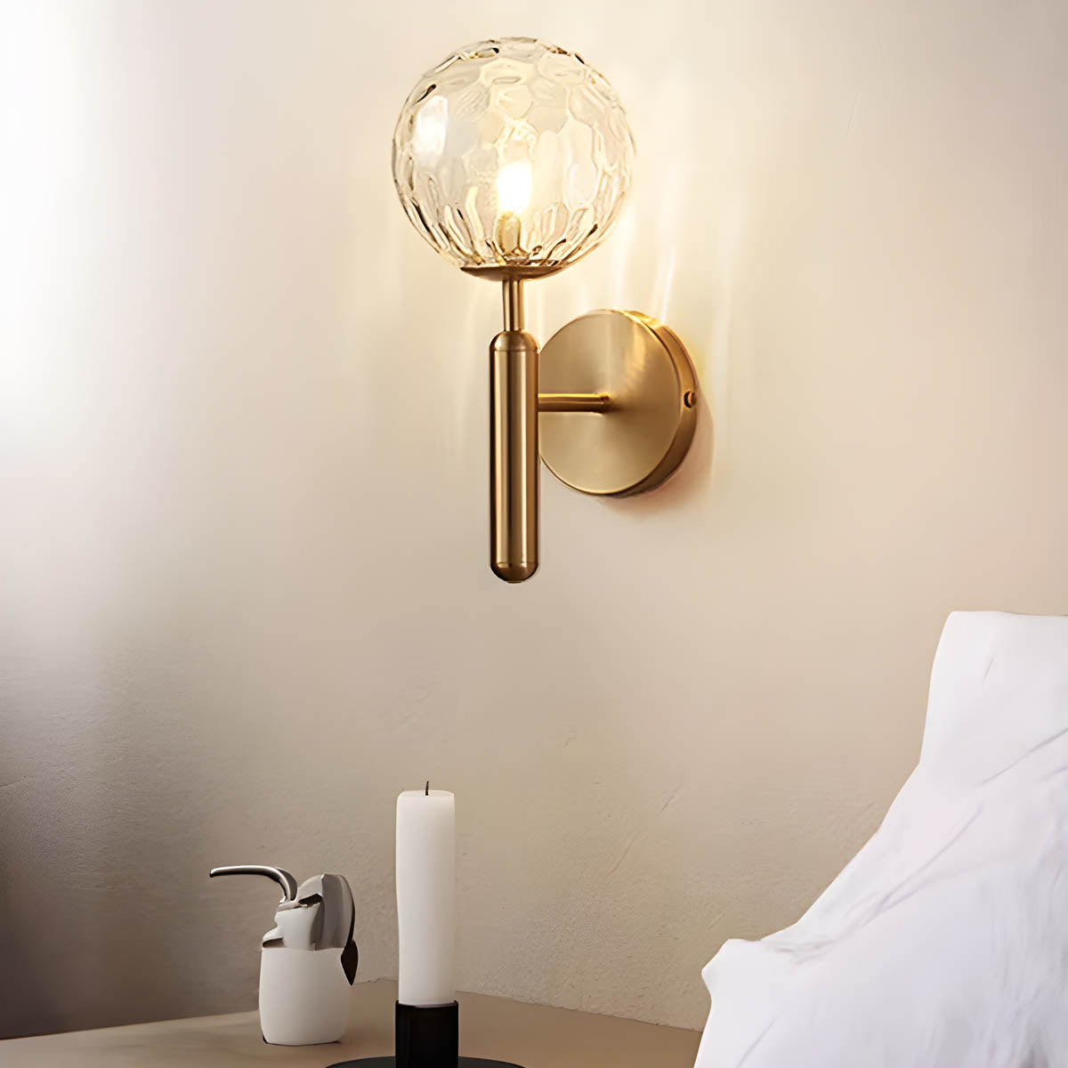 Wall Light Fluted Glass Black - Clair | Vintage Charm