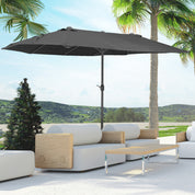 Double Garden Parasol 4.6m Outdoor Patio Sun Umbrella, Black