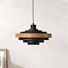 Muto Moderne Rond Métal Bois Suspension Salle à Manger Salon