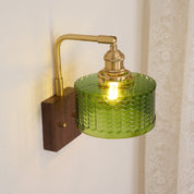 Wall Light Green Glass Wood - NEXARA | Ambient Glow