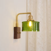 Wall Light Green Glass Wood - NEXARA | Ambient Glow