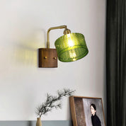 Wall Light Green Glass Wood - NEXARA | Ambient Glow