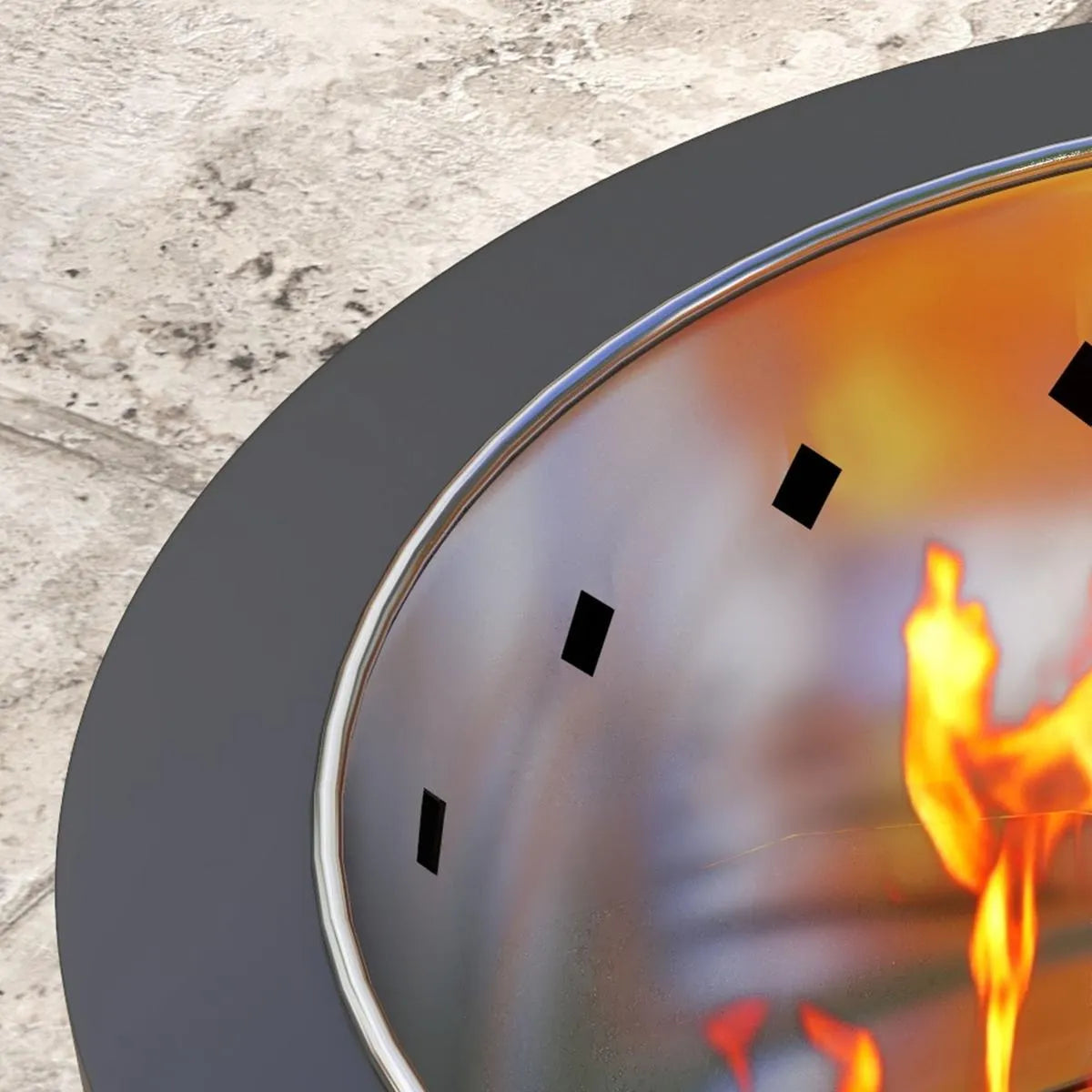 Smokeless Fire Pit Portable Wood Burning, 45cm, Black, Round Metal Bonfire Stove with Poker for Garden Camping