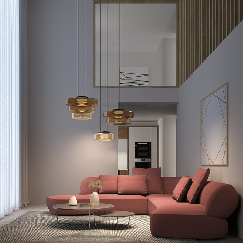 Pendant Light Smoke Grey Glass - TORSUS | Elegant Design