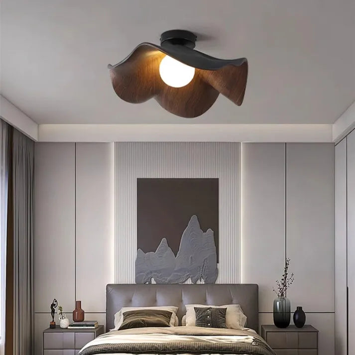 Ceiling Light Lotus Resin Wood - CORTEX | Nordic Elegance