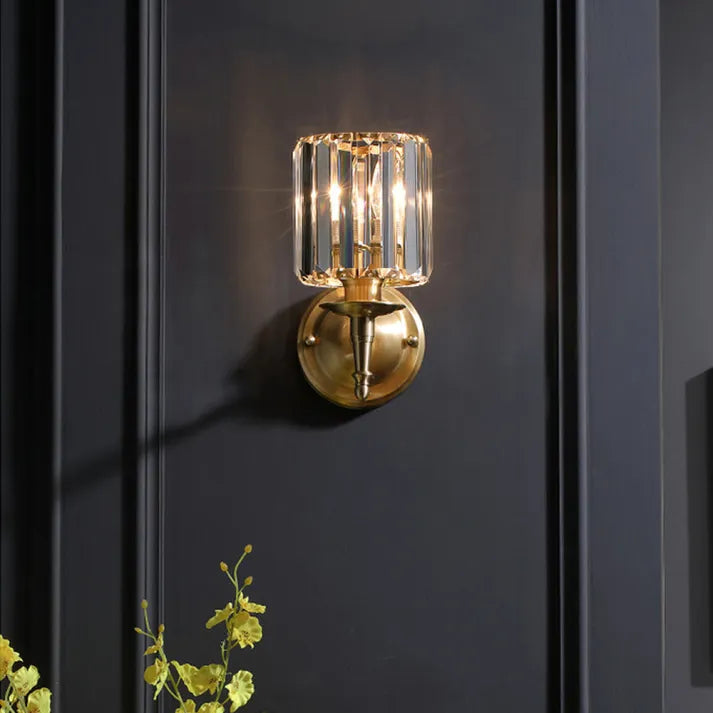 Wall Light Crystal Brass - AEONIX | Luxury