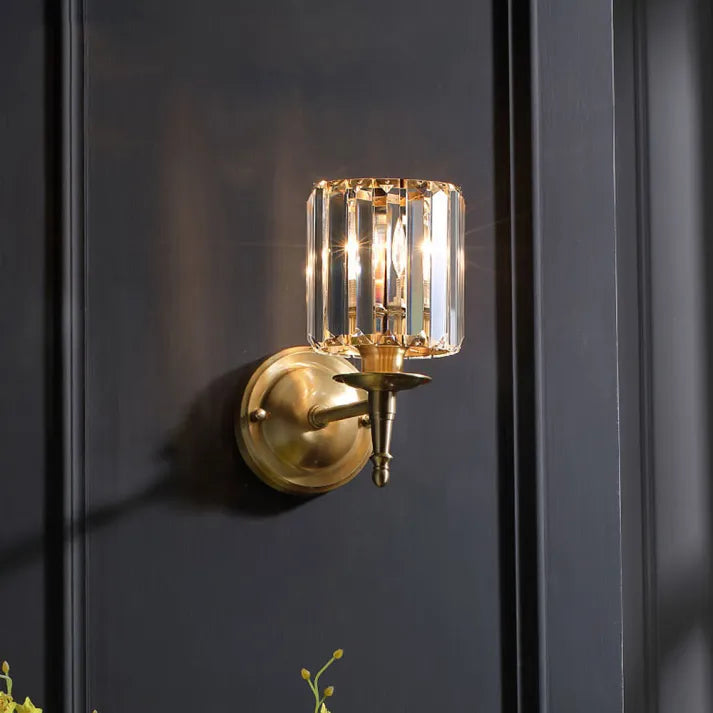 Wall Light Crystal Brass - AEONIX | Luxury