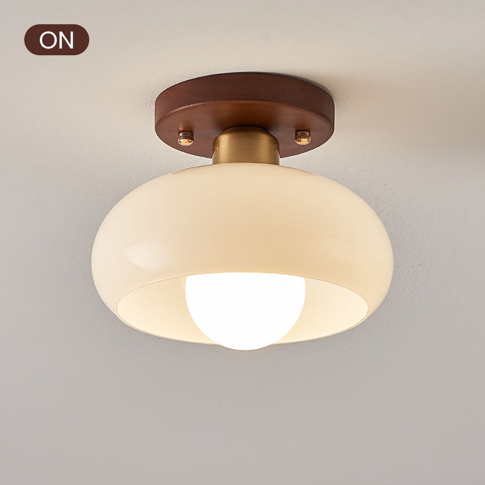 Ceiling Light Vintage White Wood - AIONOS | Elegant
