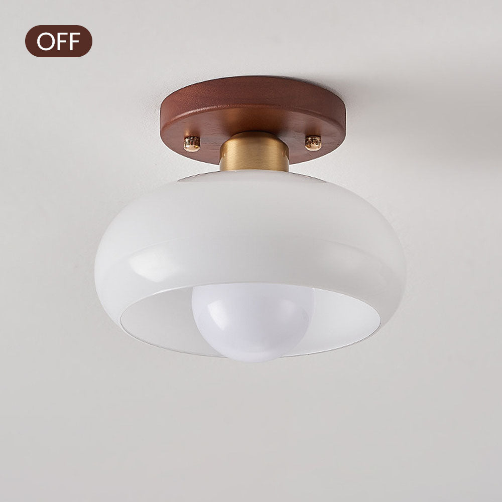 Ceiling Light Vintage White Wood - AIONOS | Elegant