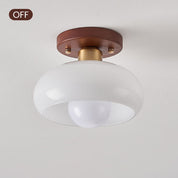 Ceiling Light Vintage White Wood - AIONOS | Elegant