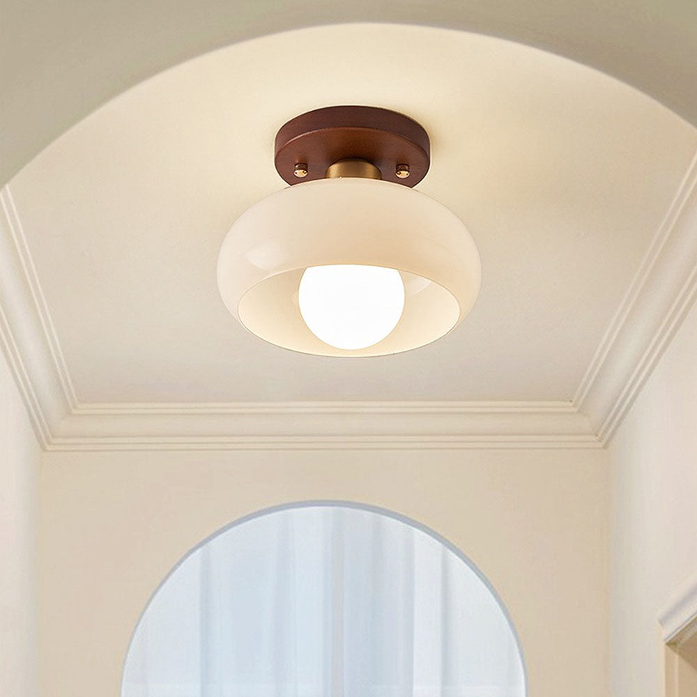 Ceiling Light Vintage White Wood - AIONOS | Elegant