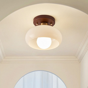 Ceiling Light Vintage White Wood - AIONOS | Elegant
