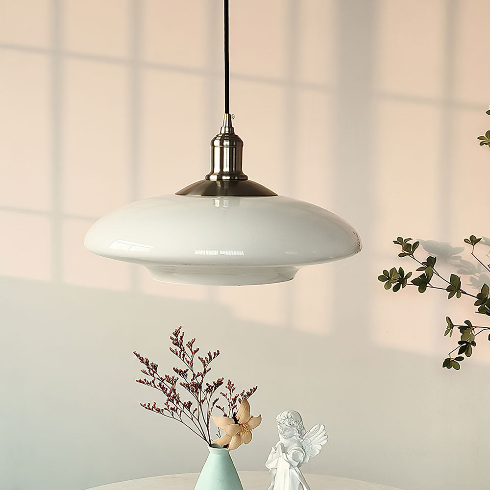 Pendant Light White Glass - THETA | Elegant Ambiance