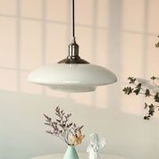 Pendant Light White Glass - THETA | Elegant Ambiance